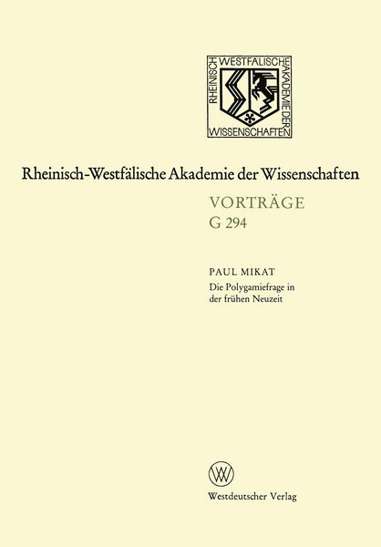 Produktbild: Die Polygamiefrage in der fr&uuml;hen Neuzeit