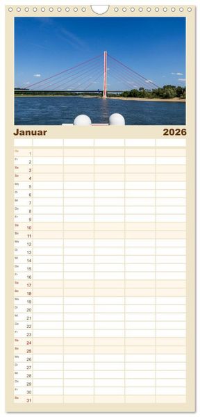 Produktbild: Familienplaner 2026 - Eine Kreuzfahrt auf dem Rhein mit 5 Spalten (Wandkalender, 21 x 45 cm) CALVENDO