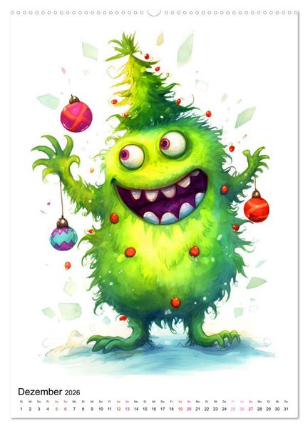 Produktbild: Lustige Monster - Eine bezaubernde Sammlung s&uuml;sser Ungeheuer (Wandkalender 2026 DIN A2 hoch), CALVENDO Monatskalender