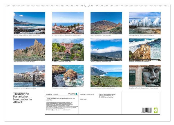 Produktbild: TENERIFFA Kanarischer Inselzauber im Atlantik (Wandkalender 2026 DIN A2 quer), CALVENDO Monatskalender