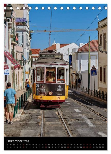 Produktbild: Lissabons Stra&szlig;enbahnen (Tischkalender 2026 DIN A5 hoch), CALVENDO Monatskalender