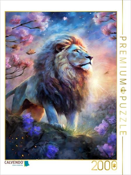 CALVENDO Puzzle Das Krafttier Löwe | 2000 Teile Lege-Größe 90x67cm Foto-Puzzle für glückliche Stunden