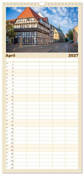 Produktbild: Familienplaner 2027 - Halberstadt Altstadtarchitektur unweit des Harzes mit 5 Spalten (Wandkalender, 21 x 45 cm) CALVENDO