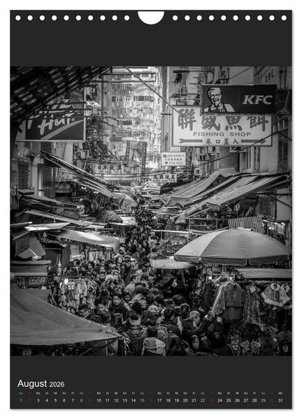 Produktbild: Hongkong schwarzwei&szlig; (Wandkalender 2026 DIN A4 hoch), CALVENDO Monatskalender