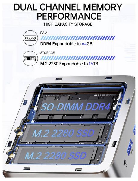 Produktbild: GMKtec Mini PC NucBox G10 AMD Ryzen 5 3500U 3.7 GHz 16 GB RAM 256 GB SSD AMD Radeon&trade; Vega 8 Win 11 Pro G10