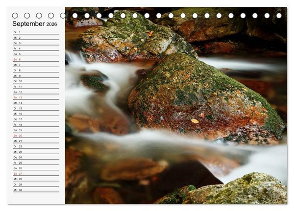 Produktbild: Wildwasser. Gebirgsb&auml;che und Wasserf&auml;lle (Tischkalender 2026 DIN A5 quer), CALVENDO Monatskalender