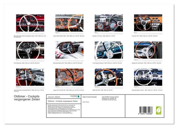 Produktbild: Oldtimer - Cockpits vergangener Zeiten (Wandkalender 2026 DIN A3 quer), CALVENDO Monatskalender