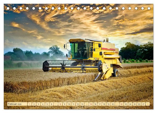 Produktbild: Giganten in der Landwirtschaft - M&auml;hdrescher (Tischkalender 2026 DIN A5 quer), CALVENDO Monatskalender