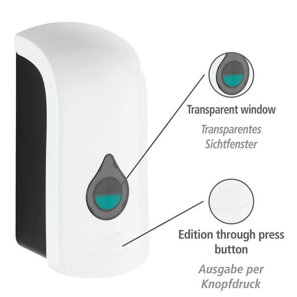 Produktbild: Desinfektionsmittel-Spender Mod. Ranera L Wei&szlig;, F&uuml;llmenge: 740 ml