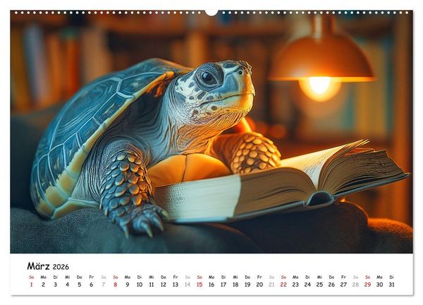 Produktbild: CHILL MAL - Entspannte Schildkr&ouml;ten beim Faulenzen (Wandkalender 2026 DIN A2 quer), CALVENDO Monatskalender