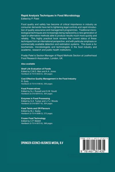 Produktbild: Rapid Analysis Techniques in Food Microbiology