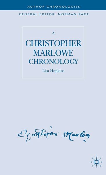 Produktbild: A Christopher Marlowe Chronology