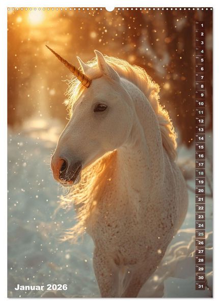 Produktbild: M&auml;rchenhafte Einhornreise - Ein Jahr voller Magie (Wandkalender 2026 DIN A2 hoch), CALVENDO Monatskalender