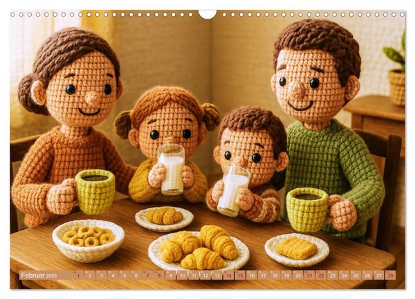Produktbild: Amigurumi Moments. Ein fantastischer Familienalltag (Wandkalender 2026 DIN A3 quer), CALVENDO Monatskalender