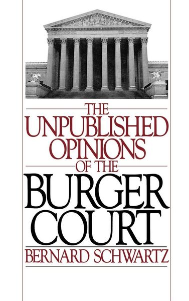 Produktbild: The Unpublished Opinions of the Burger Court