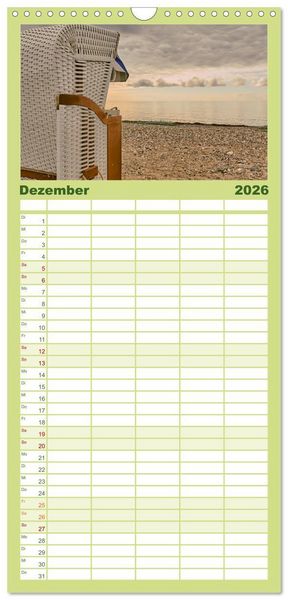 Produktbild: Familienplaner 2026 - K&uuml;stenregionen Deutschland mit 5 Spalten (Wandkalender, 21 x 45 cm) CALVENDO
