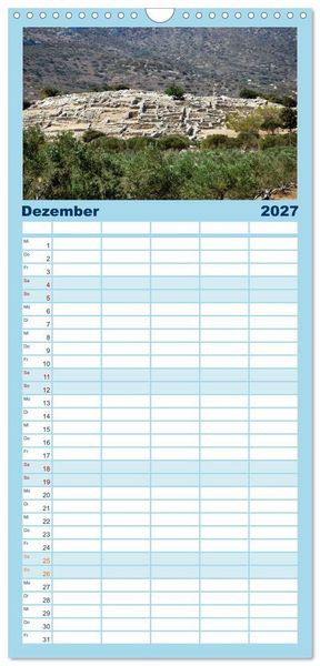 Produktbild: Familienplaner 2027 - Kreta - Griechischer Inseltraum mit 5 Spalten (Wandkalender, 21 x 45 cm) CALVENDO