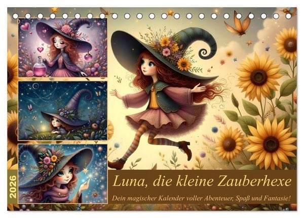 Produktbild: Luna, die kleine Zauberhexe (Tischkalender 2026 DIN A5 quer), CALVENDO Monatskalender
