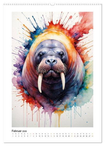 Produktbild: Fantastische Tierwelt: Farbenspiel und Eleganz (hochwertiger Premium Wandkalender 2026 DIN A2 hoch), Kunstdruck in Hochglanz