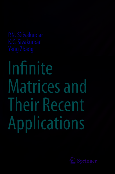 Produktbild: Infinite Matrices and Their Recent Applications