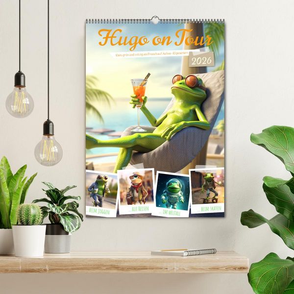 Produktbild: Hugo on Tour (Wandkalender 2026 DIN A2 hoch), CALVENDO Monatskalender
