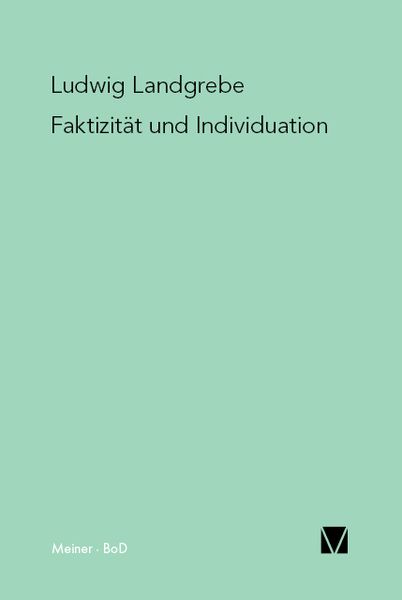 Produktbild: Faktizit&auml;t und Individuation