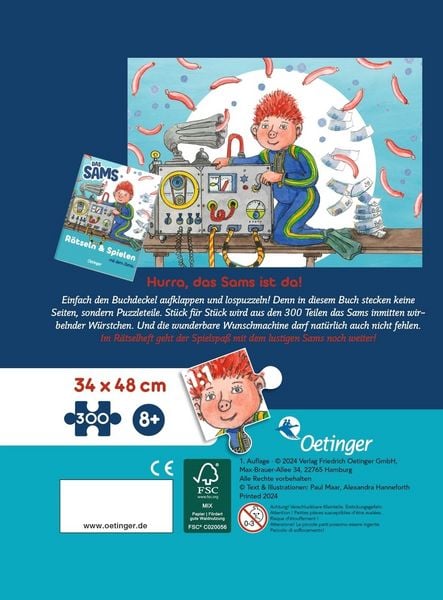 Produktbild: Das Sams. Puzzle im Buch. 300 Teile, Format 48 x 24 cm