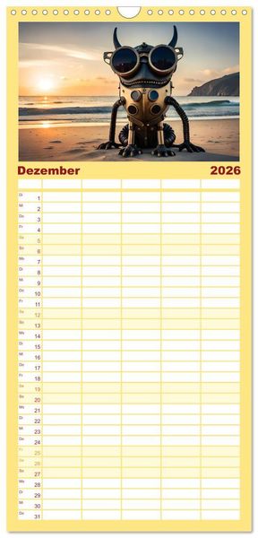 Produktbild: Familienplaner 2026 - Keine Angst vor Monstern mit 5 Spalten (Wandkalender, 21 x 45 cm) CALVENDO