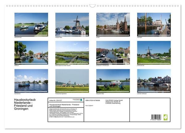 Produktbild: Hausbooturlaub Niederlande - Friesland und Groningen (Wandkalender 2027 DIN A2 quer), CALVENDO Monatskalender
