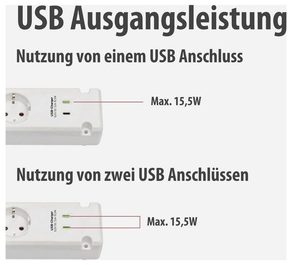 Produktbild: Brennenstuhl 1150660425 Steckdosenleiste mit Schalter Wei&szlig; Schutzkontakt 1 St.