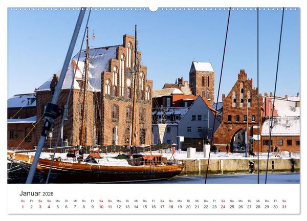 Produktbild: Unser sch&ouml;nes Wismar (hochwertiger Premium Wandkalender 2026 DIN A2 quer), Kunstdruck in Hochglanz