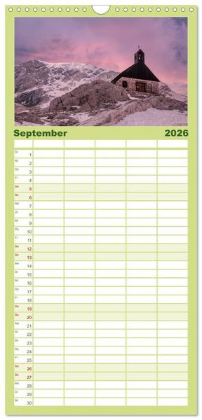 Produktbild: Familienplaner 2026 - Traumlandschaft Werdenfelser Land - Teil I mit 5 Spalten (Wandkalender, 21 x 45 cm) CALVENDO