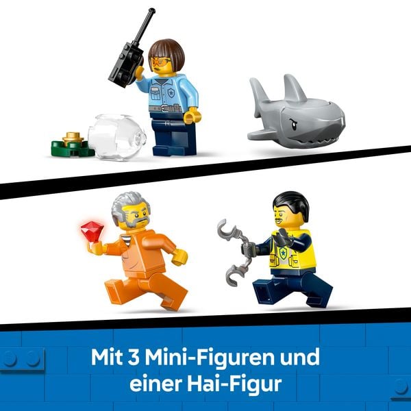 Produktbild: LEGO City Verfolgungsjagd im Polizeiboot, Spielset mit Schnellboot 60456