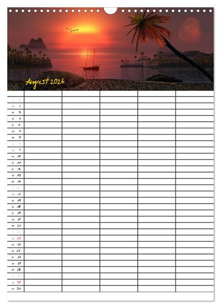 Produktbild: Familienplaner mit sch&ouml;nen Landschaftsbildern (Wandkalender 2026 DIN A3 hoch), CALVENDO Monatskalender