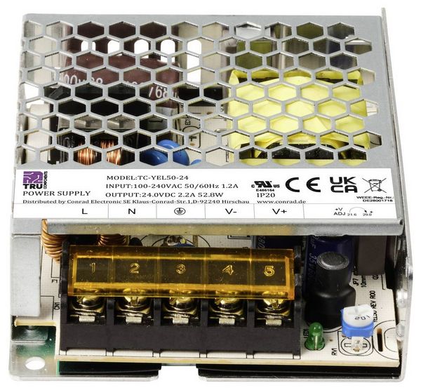 Produktbild: TRU COMPONENTS TC-13493664 Netzteil / Stromversorgung 24 V/DC 2.2A 52.8W