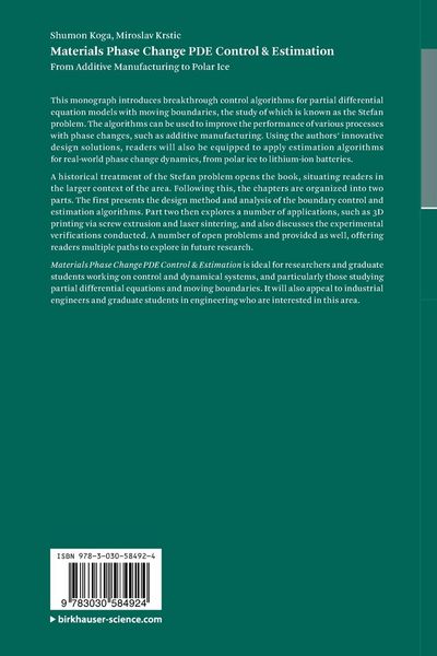 Produktbild: Materials Phase Change PDE Control & Estimation