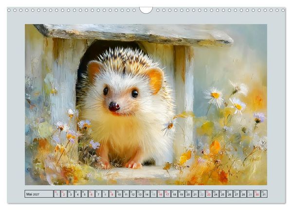 Produktbild: Igel. Kleine Gl&uuml;cksbringer im Garten (Wandkalender 2027 DIN A3 quer), CALVENDO Monatskalender