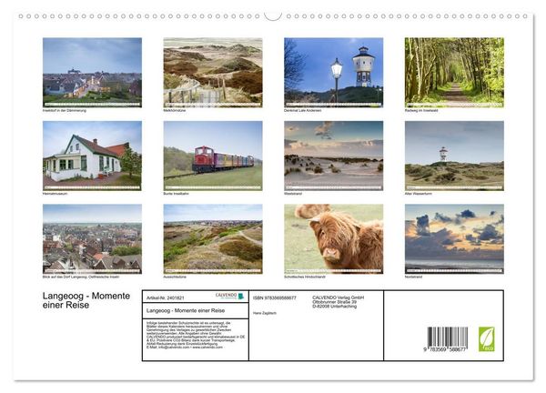 Produktbild: Langeoog - Momente einer Reise (hochwertiger Premium Wandkalender 2027 DIN A2 quer), Kunstdruck in Hochglanz