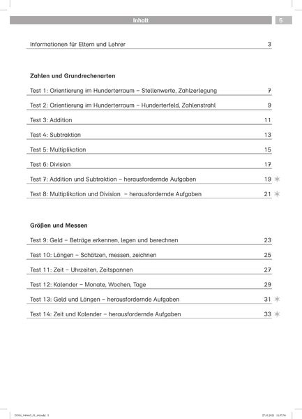 Mathe-Tests 2. Klasse