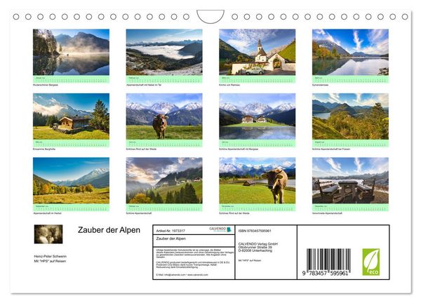Produktbild: Zauber der Alpen (Wandkalender 2026 DIN A4 quer), CALVENDO Monatskalender