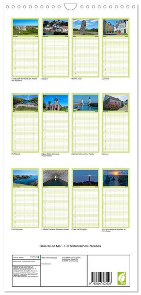 Produktbild: Familienplaner 2026 - Belle Ile en Mer - Ein bretonisches Paradies mit 5 Spalten (Wandkalender, 21 x 45 cm) CALVENDO