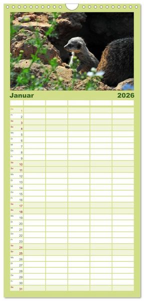 Produktbild: Familienplaner 2026 - Erdm&auml;nnchens Kinderstube mit 5 Spalten (Wandkalender, 21 x 45 cm) CALVENDO