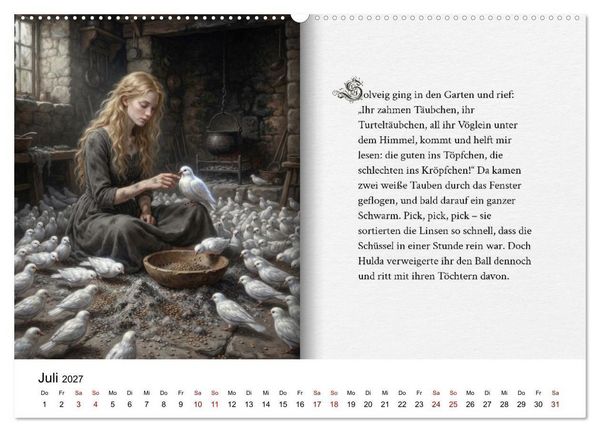 Produktbild: Grimms Hausm&auml;rchen Aschenputtel (hochwertiger Premium Wandkalender 2027 DIN A2 quer), Kunstdruck in Hochglanz