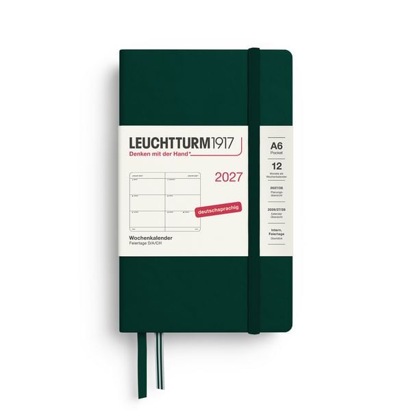 Produktbild: Wochenkalender Pocket (A6) 2027, Forest Green, Deutsch
