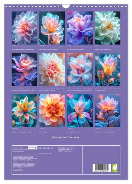 Produktbild: Blumen der Fantasie (Wandkalender 2026 DIN A3 hoch), CALVENDO Monatskalender