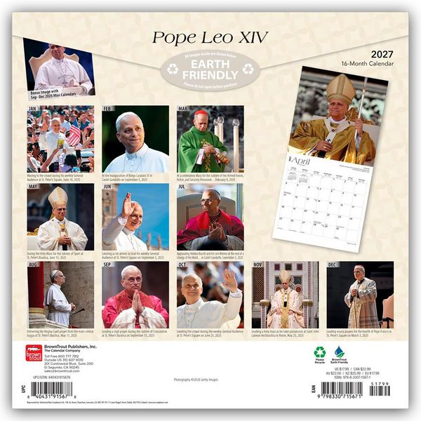 Produktbild: Pope Leo XIV &ndash; Papst Leo XIV 2027 &ndash; 16-Monatskalender