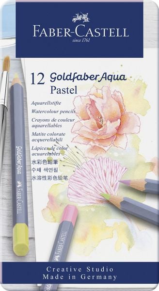 Produktbild: Faber-Castell Aquarellstifte Goldfaber Aqua Pastellt&ouml;ne, 12er Metalletui
