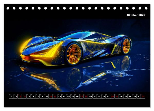 Produktbild: Surreale Cyber Cars (Tischkalender 2026 DIN A5 quer), CALVENDO Monatskalender