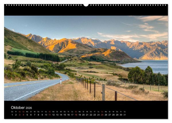 Produktbild: Neuseelands Landschaften (hochwertiger Premium Wandkalender 2026 DIN A2 quer), Kunstdruck in Hochglanz