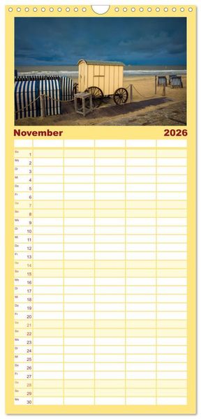 Produktbild: Familienplaner 2026 - Nordsee Insel Norderney mit 5 Spalten (Wandkalender, 21 x 45 cm) CALVENDO